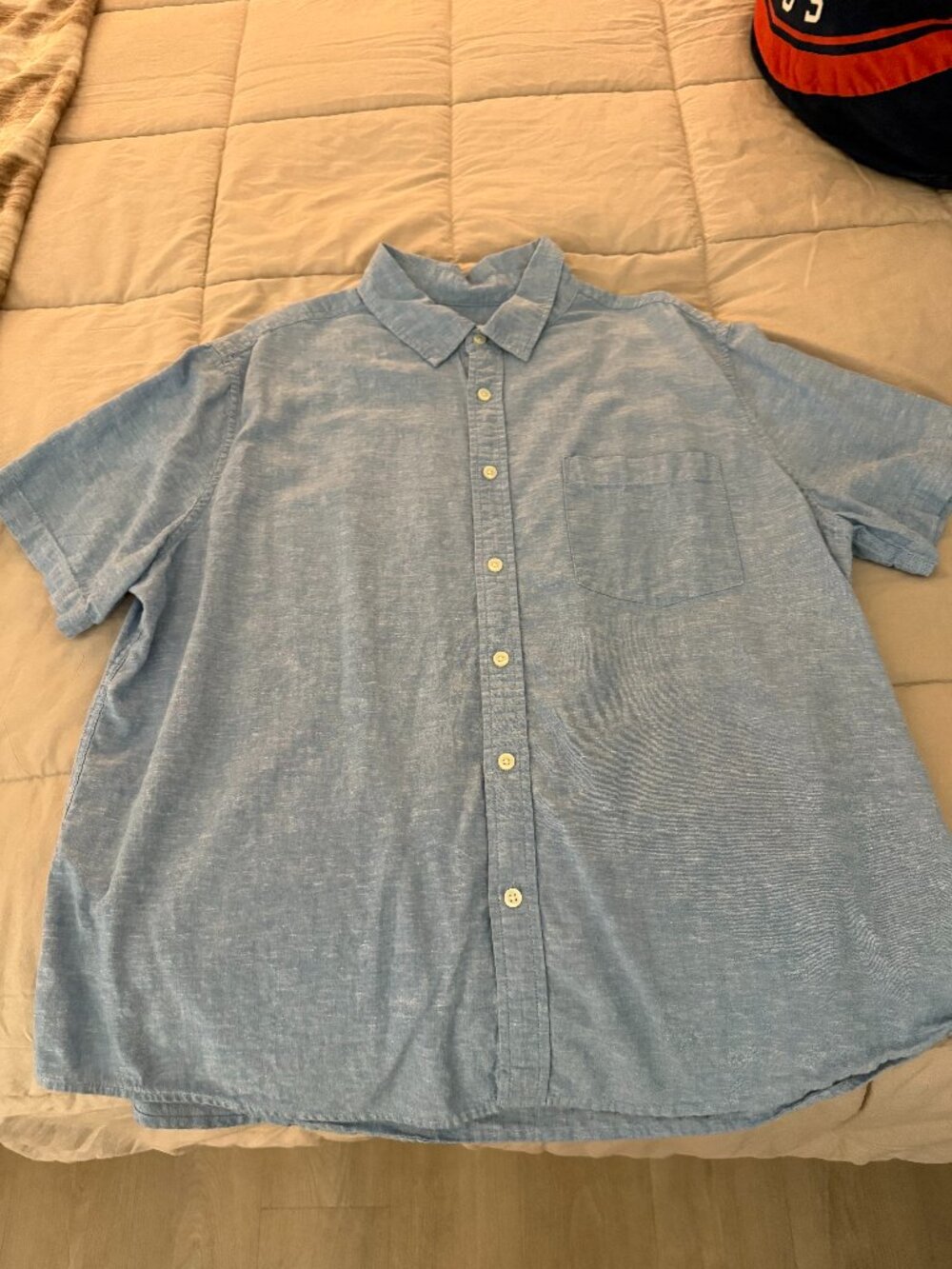 Goodfellow & Co Men’s Short Sleeve Button-Down Shirt – Light Blue – XL